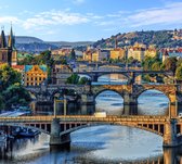 Beroemde bruggen over de Moldau in Praag - Fotobehang (in banen) - 450 x 260 cm