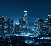 Skyline van nachtelijk Los Angeles City Center - Fotobehang (in banen) - 450 x 260 cm