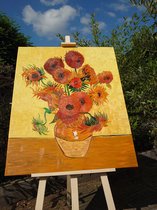 [100% Handgeschilderd] [olieverfschilderij] De zonnebloemen van Vincent van Gogh, 73x90 cm [uniek] [lijst naar keuze]
