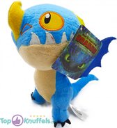 Stormfly Blauw - Hoe tem je een Draak / How to train your Dragon Pluche Knuffel 32 cm - speelgoed toothless light fury