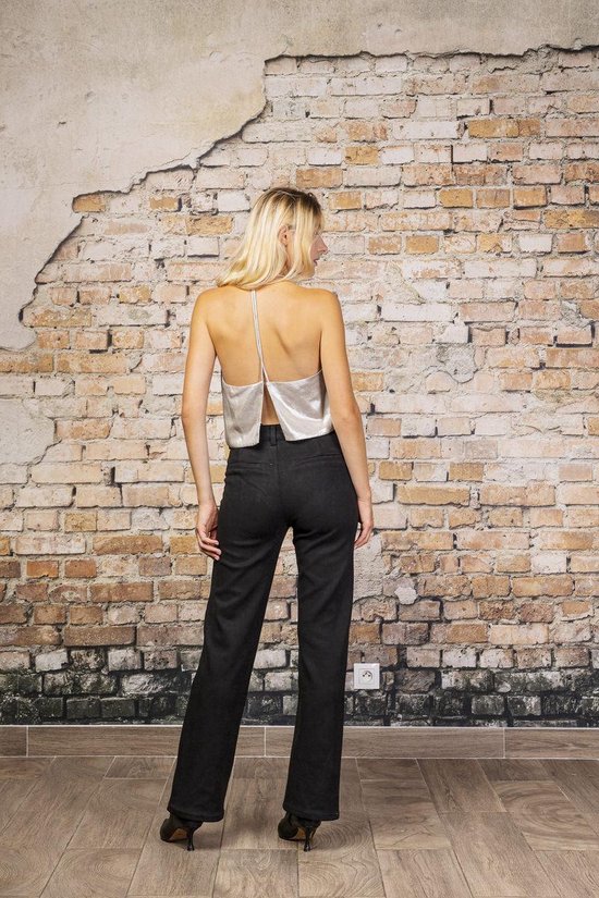 Pantalon Toxik3 taille haute bootcut daim noir bol