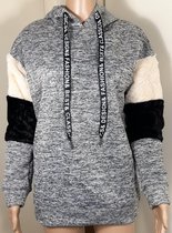 Dames trui hoodie trui met capuchon grijs maat XL