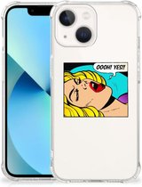 Anti Shock Bumper Case Geschikt voor iPhone13 mini Smartphone hoesje met doorzichtige rand Popart Oh Yes