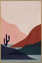 JUNIQE - Poster met kunststof lijst Desert -40x60 /Grijs & Rood