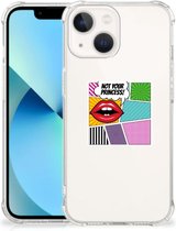 Telefoonhoesje geschikt voor iPhone 13 mini Anti Shock Bumper Case met transparante rand Popart Princess