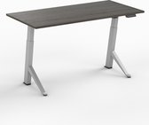 Worktrainer - YDesk - Zit sta bureau - Elektrisch - Memory display - 140x80 cm - Zilver/Bruin eiken