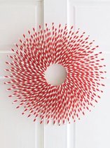 American Crafts paper straws x24 crimson stripe
