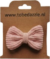 Strik Rib Stof Haarspeld Licht Roze | Klik-Klak Speldje Clip | Baby Kind Meisje Peuter