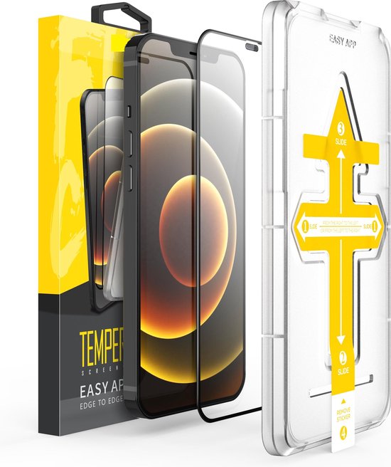 Apple iPhone 13 Pro Max - Premium Tempered Glass Screenprotector met Easy Applicator - volledig dekkend - case friendly