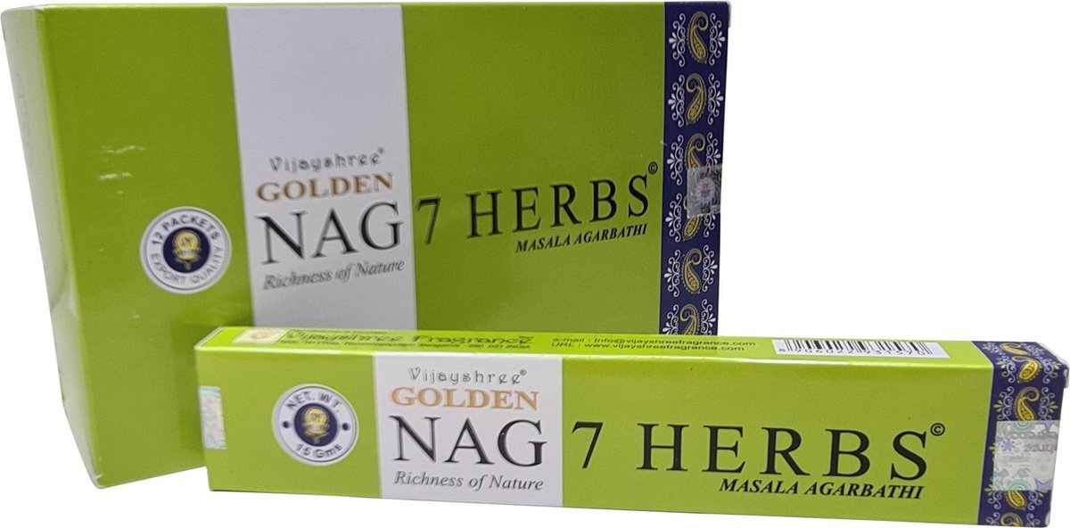 Golden Nag 7 Herbs wierookstokjes (12 pakjes van 15 gram)