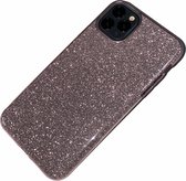 Apple iPhone 11 Pro Max - Silicone glitter hoesje Lauren roze - Geschikt voor