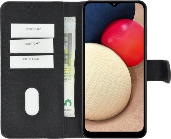 Coque Samsung Galaxy A03s - Protecteur d'écran Samsung Galaxy Bookcase - Étui Portefeuille Zwart + Protecteur d'écran complet