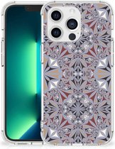 Telefoon Hoesje iPhone 13 Pro Max Extreme Case met transparante rand Flower Tiles