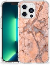 Mobile Case iPhone 13 Pro Max Phone Case avec Clear Edge Marble Oranje