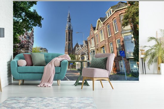 Papier peint photo en vinyle - Cathédrale au centre de Groningen largeur 405 cm x hauteur 260 cm - Tirage photo sur papier peint (disponible en 7 tailles)