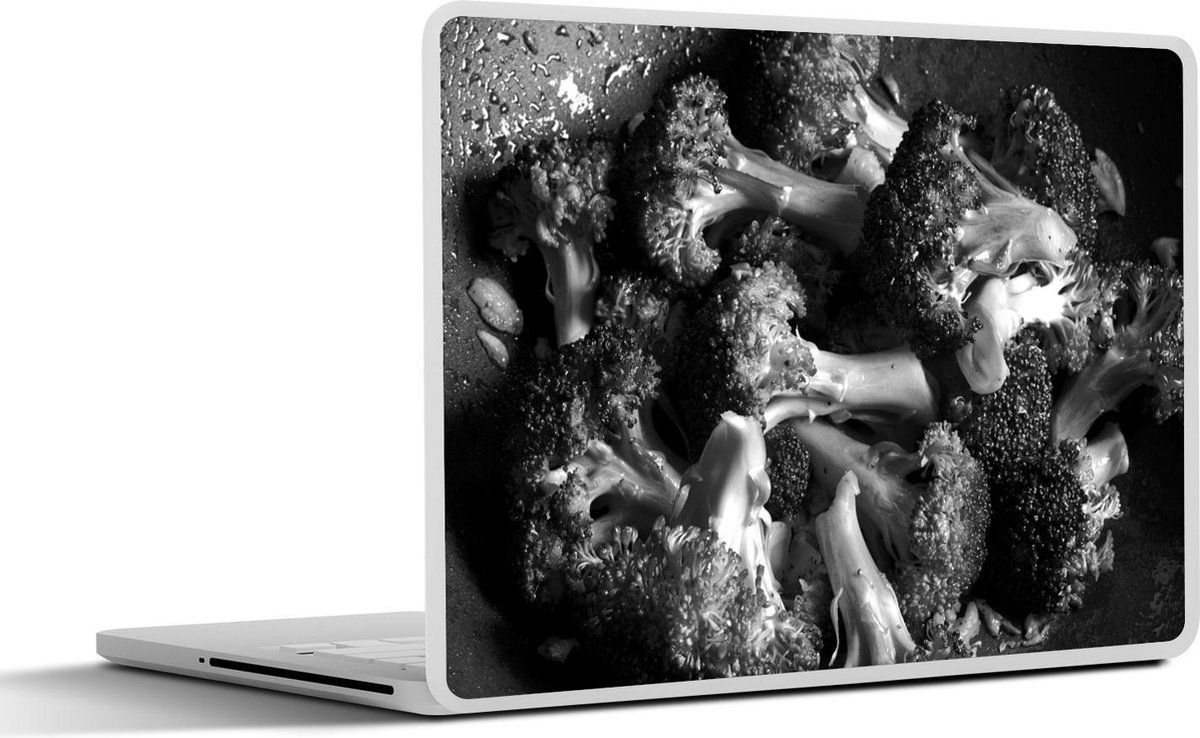 Afbeelding van product SleevesAndCases  Laptop sticker - 14 inch - Roergebakken verse broccoli - zwart wit