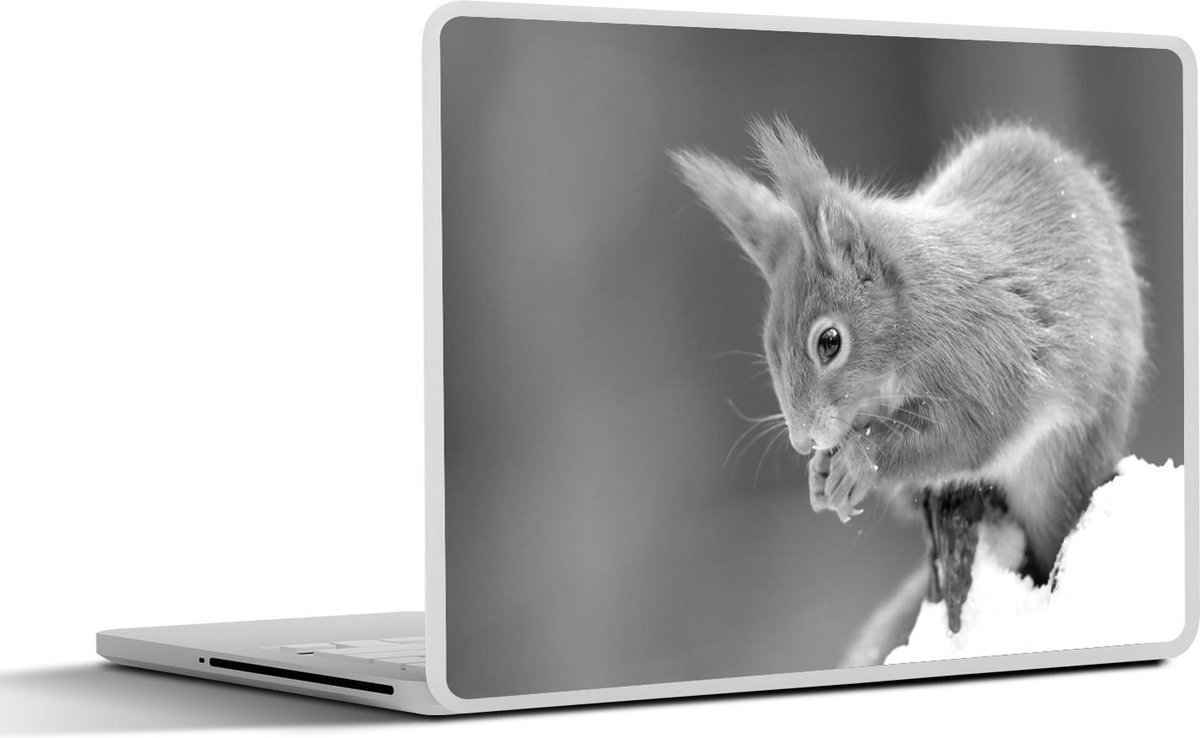 Afbeelding van product SleevesAndCases  Laptop sticker - 10.1 inch - Eekhoorn - zwart wit