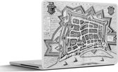 Laptop sticker - 15.6 inch - Historische stadskaart van het Limburgse Venlo - zwart wit - 36x27,5cm - Laptopstickers - Laptop skin - Cover