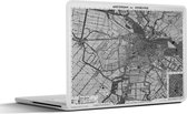 Laptop sticker - 10.1 inch - Een historische stadskaart van Amsterdam en de omgeving - zwart wit - 25x18cm - Laptopstickers - Laptop skin - Cover