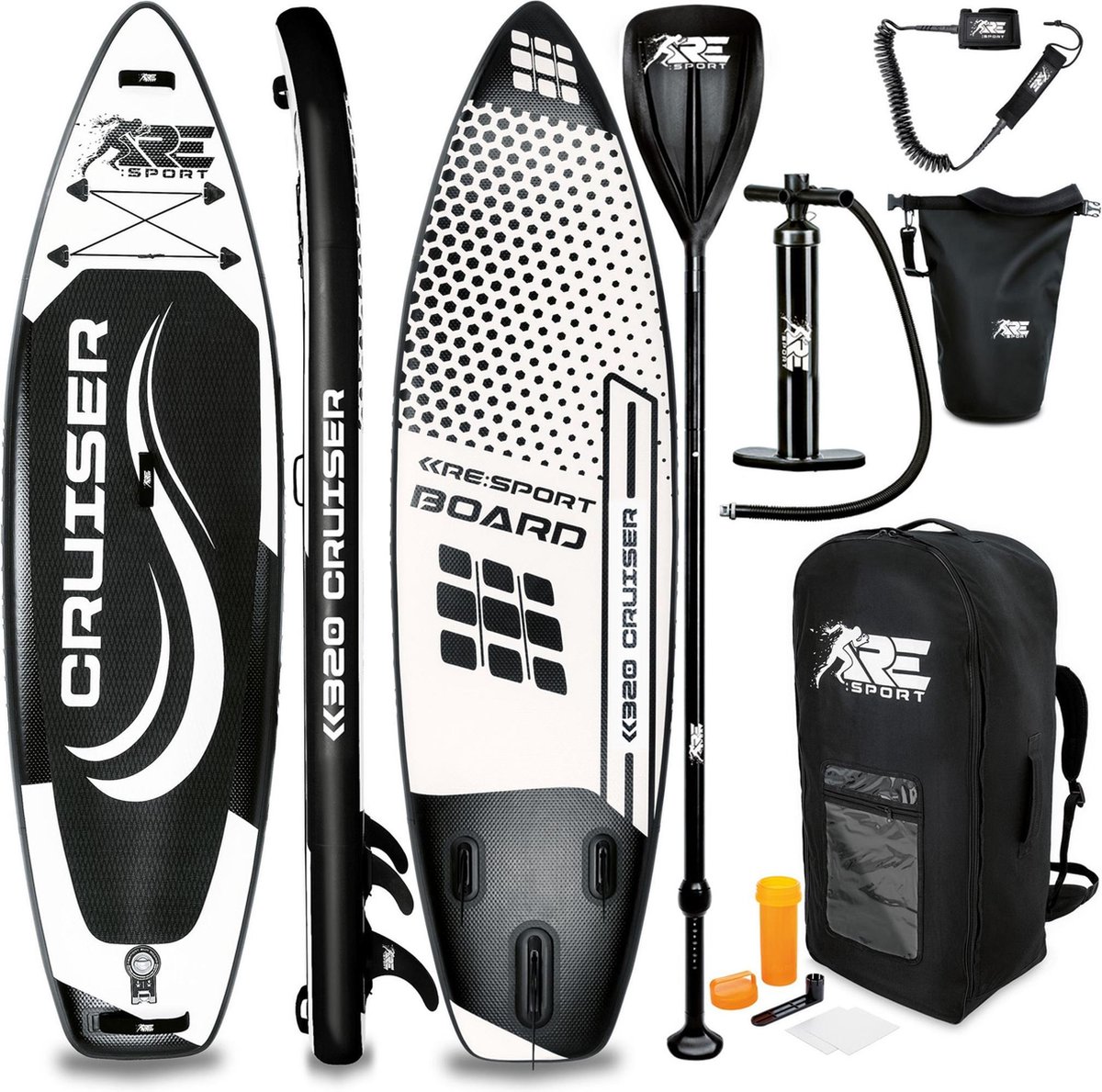 RE: SPORT-SUP Board 320 cm Zwart-supboard- opblaasbaar- stand up paddle set- surfboard --paddling premium