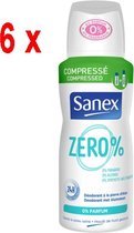 Sanex Deo Spray Zero Compressed - Deodorant - 6x 100 ml - Voordeelverpakking