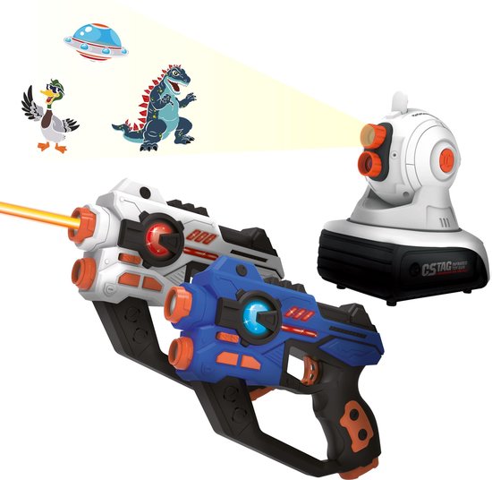 Silvergear Laserguns met Interactief Projectiespel - Lasergame - Inclusief Projector en 2 Laserguns