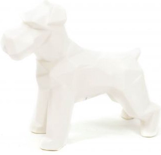 Bestel Hond Geometrisch-Wit -18,5x7,5x16,5cm