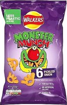 Bol.com Walkers Monster Munch - Pickled Onion - (6x22g = 132g) x 2 Bags = 264g aanbieding