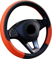 Stuurhoes Auto - Voor 37-38 cm Stuurwiel - Zwart met Oranje - Top kwaliteit