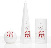 Kaarsen - Set Handgeschilderd - Sneeuwpoppen - kaars