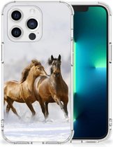 GSM Hoesje Apple iPhone 13 Pro Bumper Hoesje met transparante rand Paarden