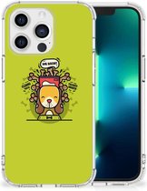 GSM Hoesje Apple iPhone 13 Pro Silicone Back Case met transparante rand Doggy Biscuit