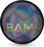 BAMS Black | Holografisch voetbal | Reflecterend | Lichtgevend | Glow in the dark | Cadeau | Kinderen en Volwassenen | Unisex