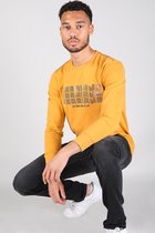 Gabbiano Trui Sweater Met Tekstopdruk 772555 Mustard Yellow 806 Mannen Maat - XL