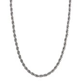 Fashion Jewely -  Zilveren 925 Halsketting - Rope schakel - te combineren met diverse hangers