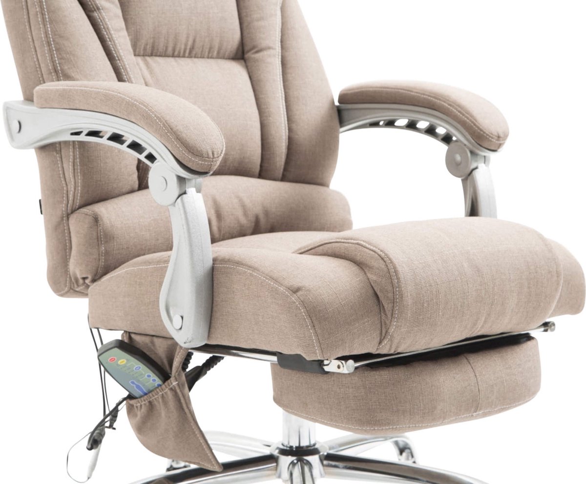 CLP Pacific Bureaustoel met Massagefunctie - Ergonomisch Taupe - afbeelding 3