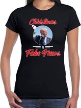 Trump Christmas is fake news fout Kerst shirt - zwart - dames - Kerst  t-shirt / Kerst outfit XL