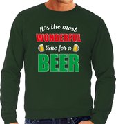 Grote maten wonderful beer foute Kerst bier sweater - groen - heren - Kerst trui / Kerst outfit / drank kersttrui 4XL
