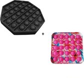 Ultrasativa® Pop It Zwart - 2 Pack - Vierkant - Hexa