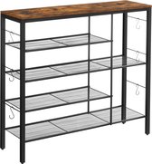 Homestoreking Multifunctionele planken - industriële vintage stijl - bruin met zwart metalen frame