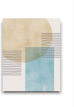 Schilderij Abstracte Lijnen Zon over Water met Mist - Kunst - Abstract Lijnen Schilderij - 50x40cm -  FramedCity