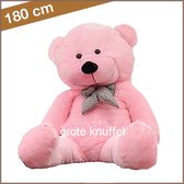 Grote roze knuffelbeer 180 cm - XXL Teddybeer - XXL grote knuffelbeer - Valentijnsknuffel - XXL big Teddybear - Hele grote Knuffelbeer