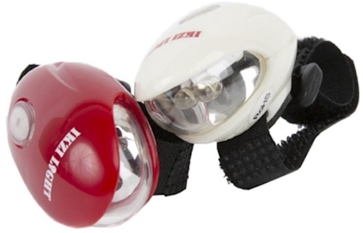 Ikzi Light Haai Led Set - Fietsverlichtingset - LED - Batterij - Wit/Rood