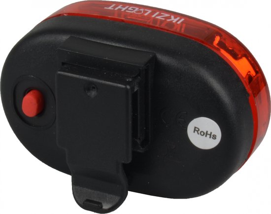 Ikzilight Ovaal achterlicht fiets - 3xLED - rood - batterij - inclusief zadelpenmontage — afbeelding 4