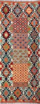Afghaanse kelim - vloerkleed - 061 x 200 cm - handgeweven - 100% wol -handgesponnen wol