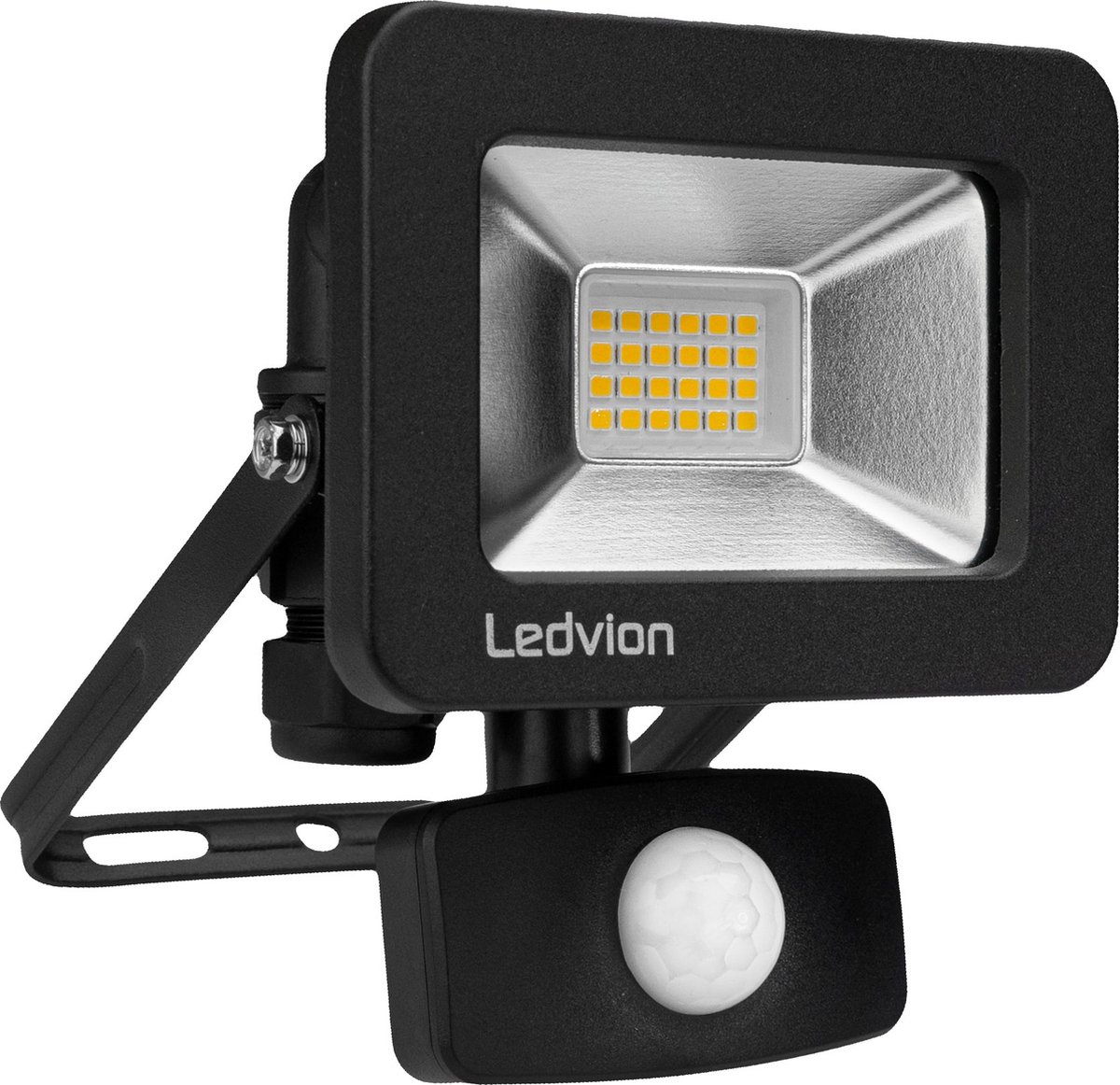 Ledvion LED Breedstraler met bewegingssensor, 10 Watt Osram LED Breedstraler, 4000K, 1100 lumen, IP44, Incl. Snelaansluiting & 2 jaar garantie