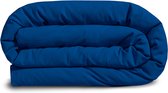 GRAVITY Verzwaringsdeken therapeutische deken voor volwassenen - jongeren - met glaskralen voor betere slaap - Verzwaarde Deken - met Zomer dekbedovertrek - Blauw - 155x220 8kg