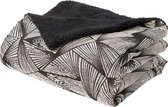 Oneiro's Luxe Plaid MARIA Zwart/Wit - 130 x 160 cm - polyester - katoen - plaid - plaids - plaid zwart - deken - wonen - interieur - cozy