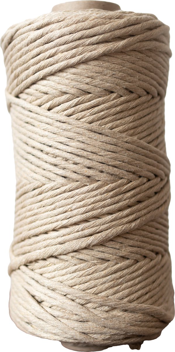 EDGEAM Katoenen koord 6 mm gevlochten koord ruw wit (5 m