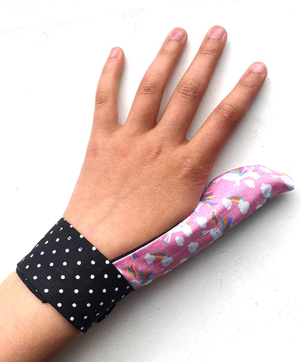 Stoppen met duimen hoesje - Roze Unicorns - Maat XXL